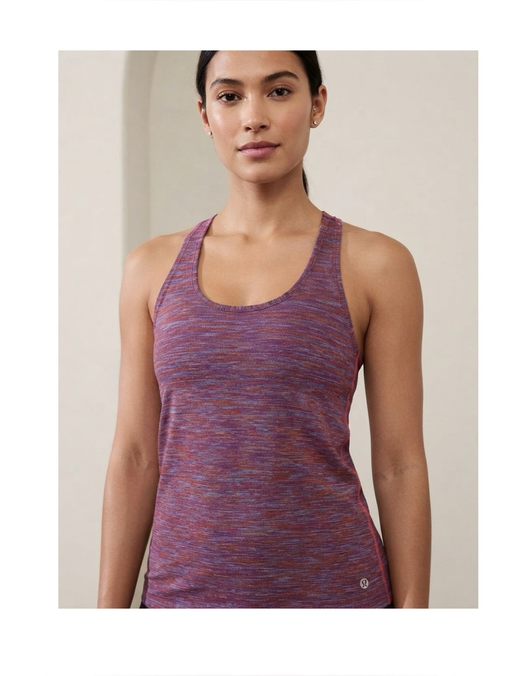🍋 Lululemon Cool Racerback Tank Top Space Dye Purple Pink Multi - Size 4 🍋